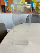 Load image into Gallery viewer, 4" x 9" Outdoor Trifold Brochure Holder Box with Lid, Clear Acrylic