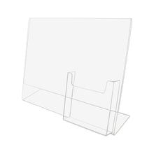 Load image into Gallery viewer, Slant Back Sign Holder with Brochure Pocket
