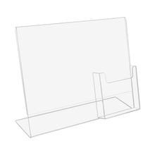 Load image into Gallery viewer, Slant Back Sign Holder with Brochure Pocket