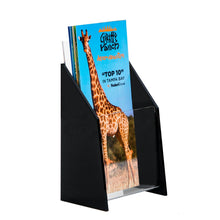 Load image into Gallery viewer, Black Acrylic Trifold Brochure Holder for Countertop, Holds 4 x 9 Brochures