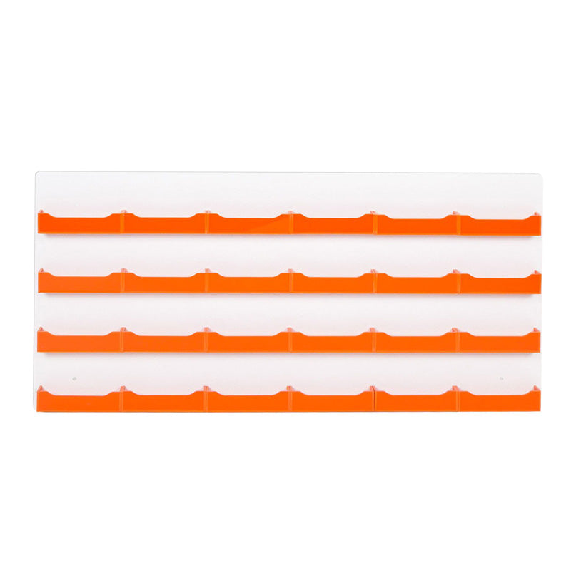 White 24 pocket business card holder with orange pockets