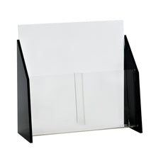 Load image into Gallery viewer, Black Acrylic Trifold Brochure Holder for Countertop, Holds 4 x 9 Brochures