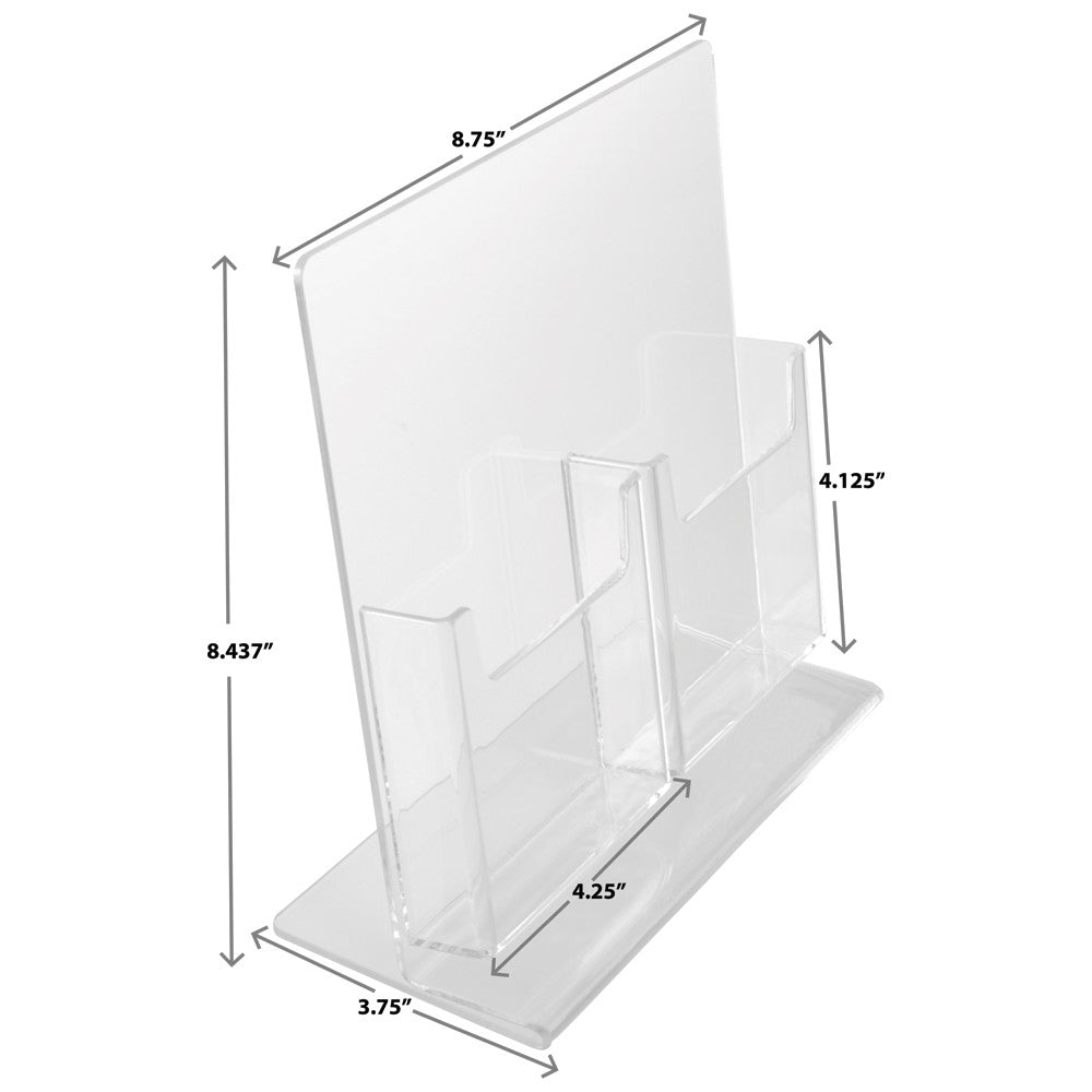 Trifold Brochure Holder for 4" x 9" Brochure, 2 Pocket