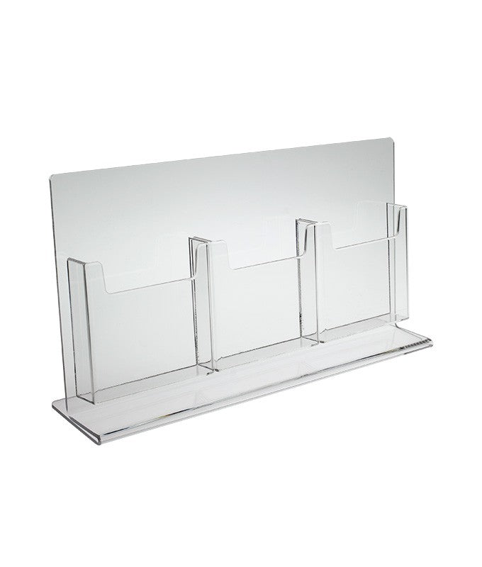 Trifold Brochure Holder for 4" x 9" Brochure, 3 Pocket