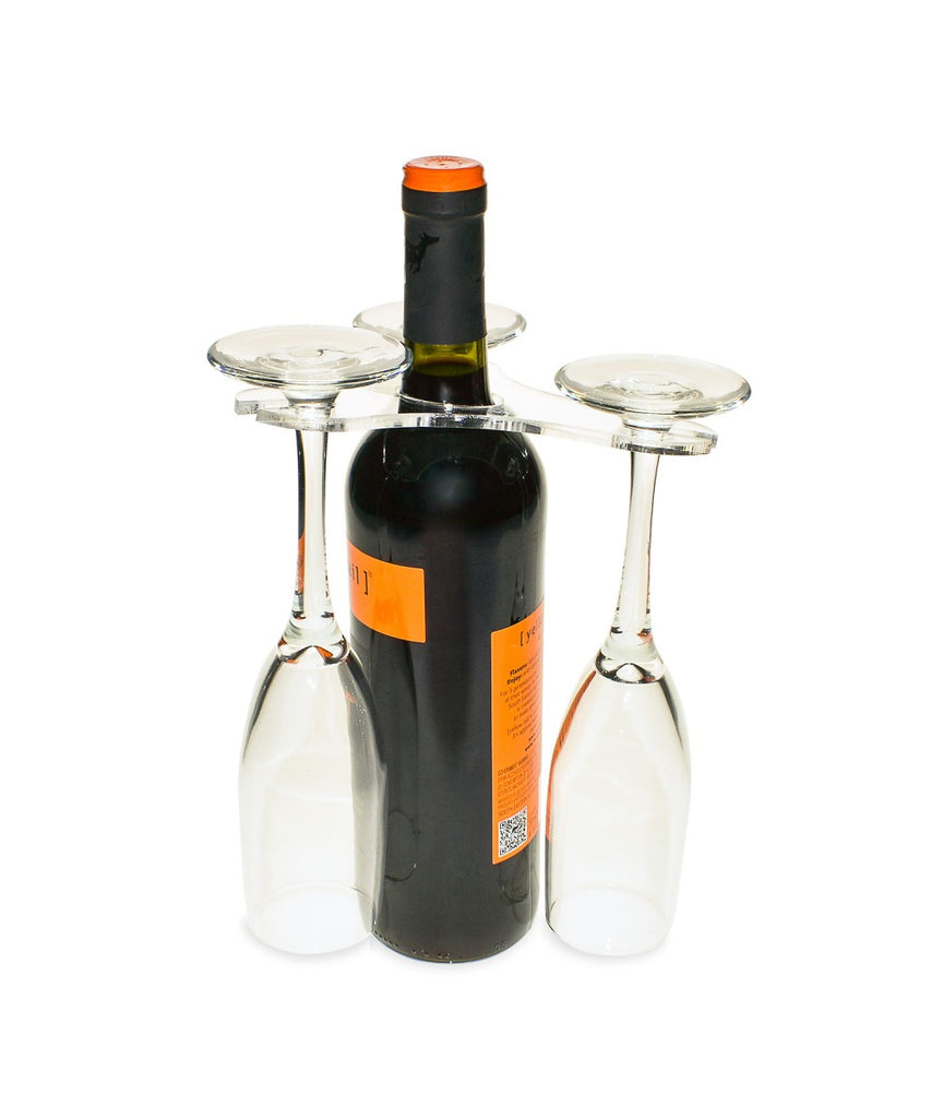 Wine Glass Acrylic Holder for Wine Bottle