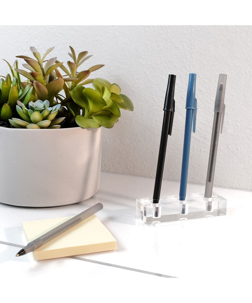 Premium Modern Clear Acrylic Pen Holder