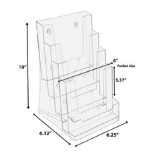 Load image into Gallery viewer, 6" Bifold 4-Tier Brochure Holder "booklet Style"