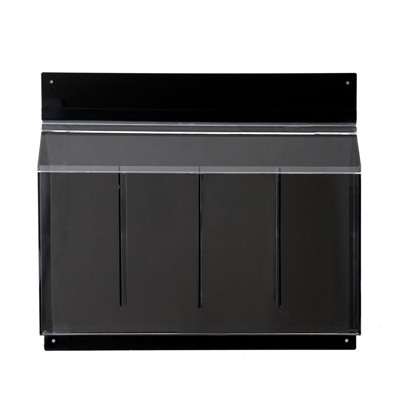4-Pocket Outdoor Brochure Holder with Lid, Black