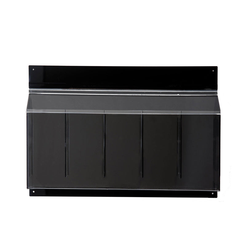 5-Pocket Outdoor Brochure Holder with Lid, Black