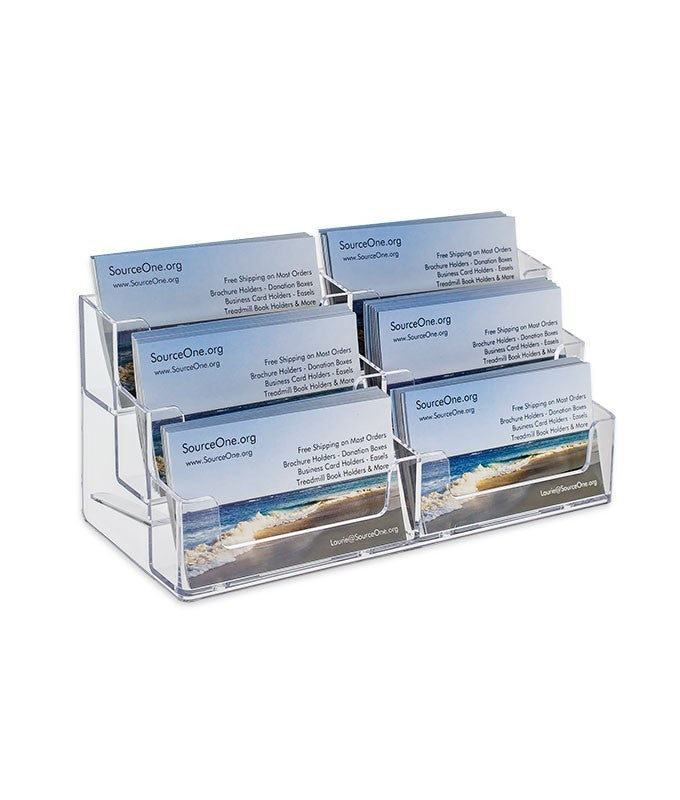 6 Pocket Tiered Business Card Holder