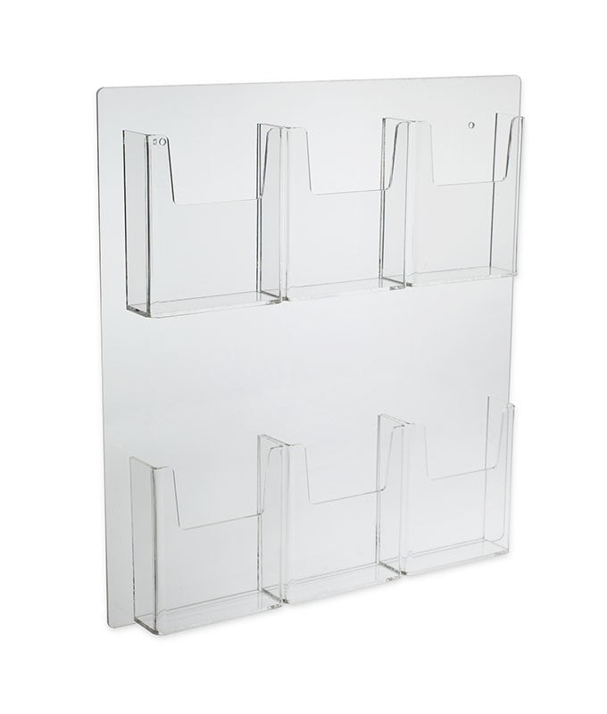6-Pocket Wall Mount Trifold Brochure Holder
