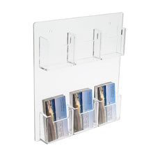 Load image into Gallery viewer, 6 Pocket Wall Mount Vertical Business Card Holder, Clear Acrylic