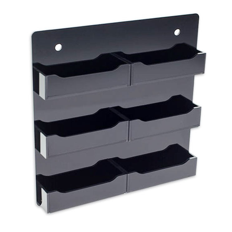 Clear 6 Pocket Wall Mount Business Card Holder