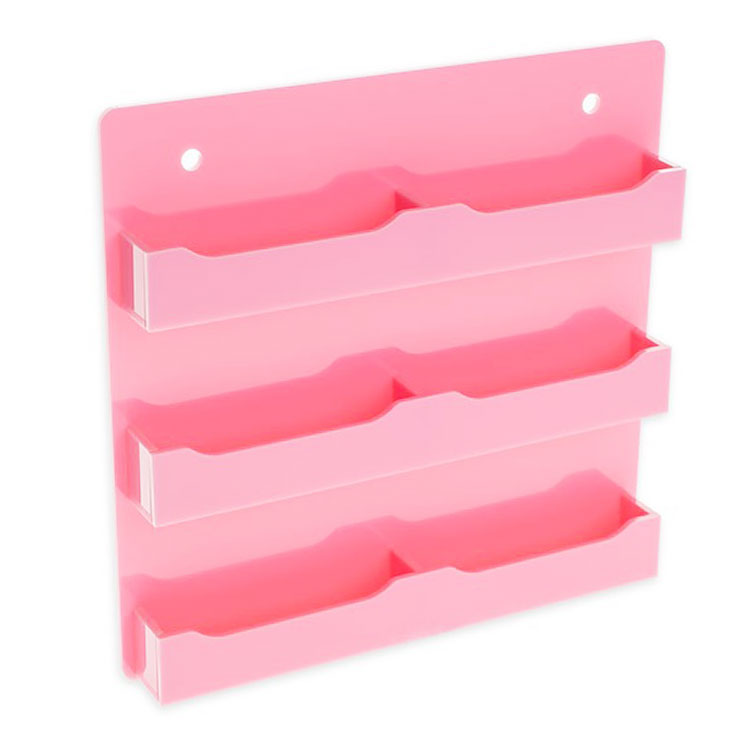 Clear 6 Pocket Wall Mount Business Card Holder