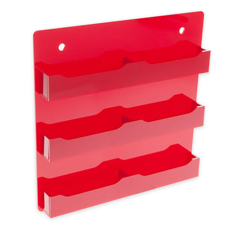 Clear 6 Pocket Wall Mount Business Card Holder