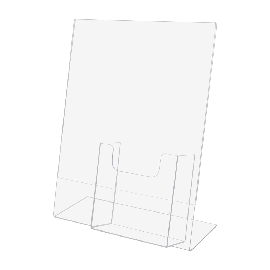 Slant Back Sign Holder with Brochure Pocket