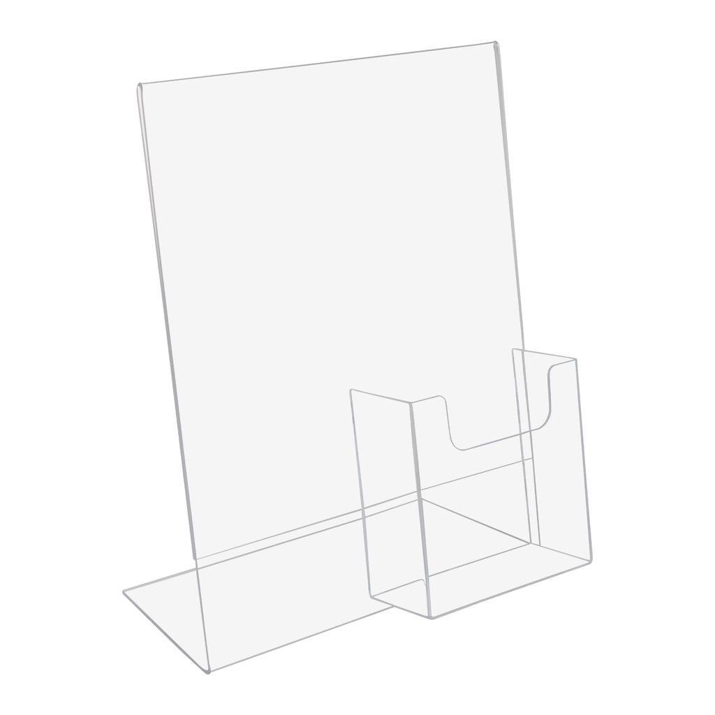 Slant Back Sign Holder with Brochure Pocket