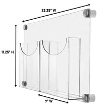 Load image into Gallery viewer, Wall Mounted Large Magazine or Large Brochure Holder with Standoff, Clear Back