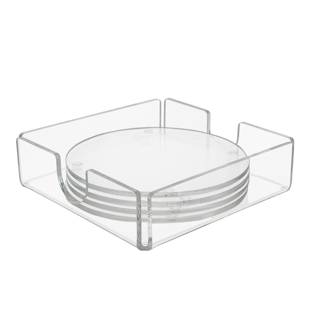 Clear Acrylic Coasters &  Coaster Holders