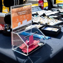 Load image into Gallery viewer, Slopie Donation Box with Sign Holder & Lock