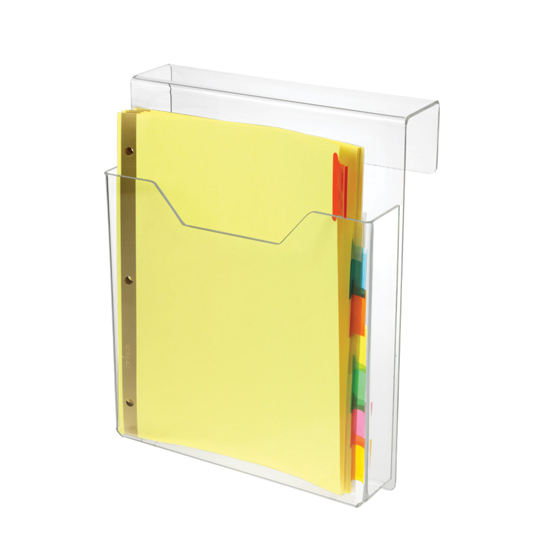 Recycled Plastic Cubicle Single File Pocket, Cubicle Pins Mount