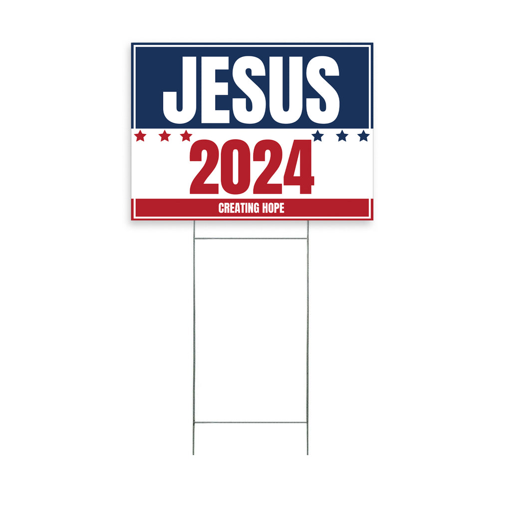 Printed Jesus 2021-2024 Yard Signs, 1 Pack