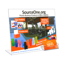 Load image into Gallery viewer, Slant Back Sign Holder with Business Card Pocket