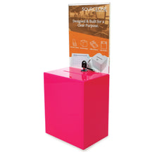 Load image into Gallery viewer, Tall Donation Box for Charity with 6.75″ x 8.5″ Sign Holder