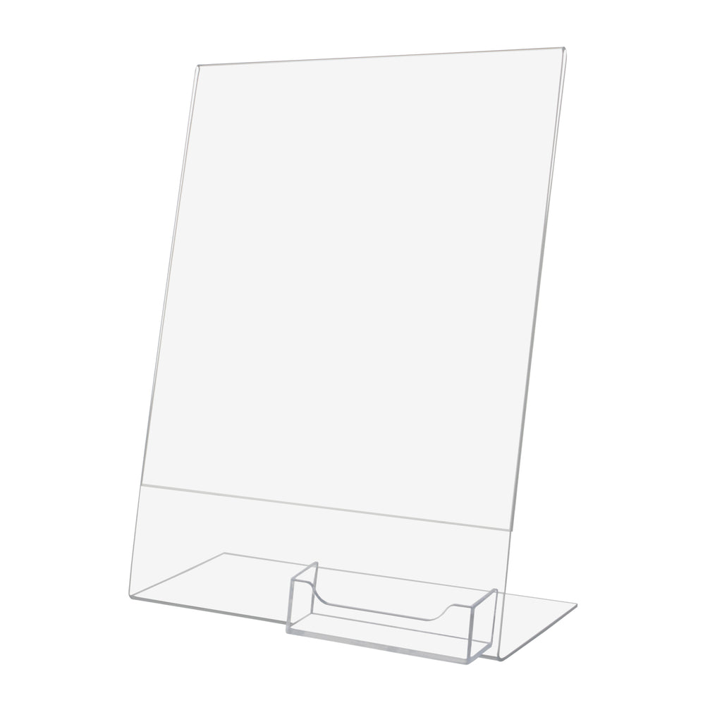 Slant Back Sign Holder with Business Card Pocket