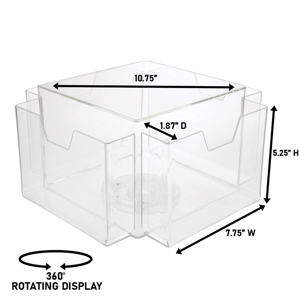 4 Pocket Rotating Greeting Card Display, 7" x 5"