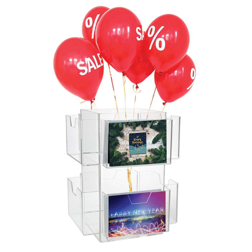 8 Pocket Rotating Greeting Card Display, 7" x 5"
