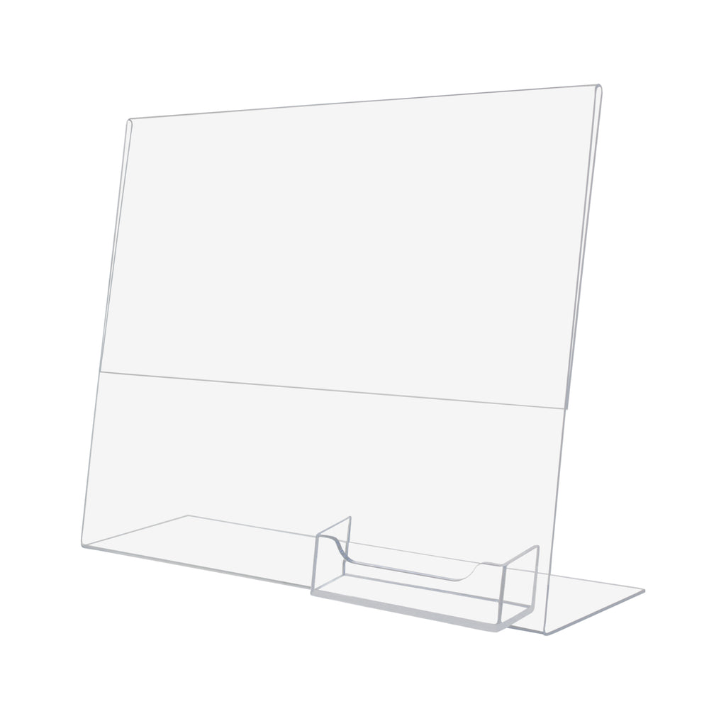 Slant Back Sign Holder with Business Card Pocket