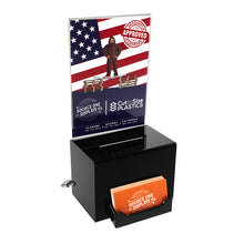 Load image into Gallery viewer, Small Oblong Donation Box with Business Card Holder
