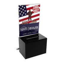 Load image into Gallery viewer, 5&quot; Oblong Donation Box with Sign Holder