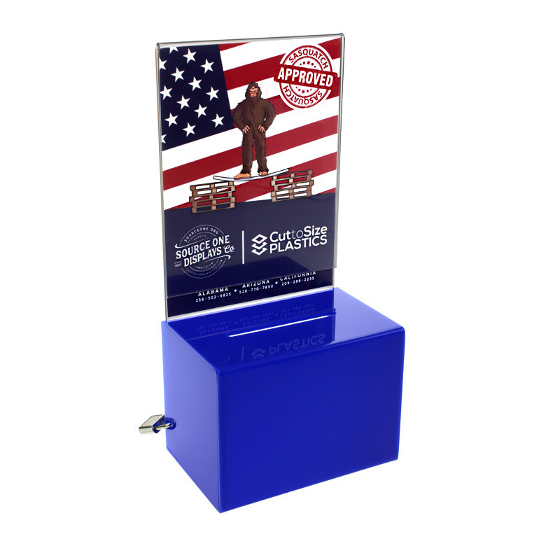 5" Oblong Donation Box with Sign Holder