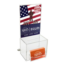 Load image into Gallery viewer, Small Oblong Donation Box with Business Card Holder