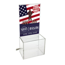 Load image into Gallery viewer, 5" Oblong Donation Box with Sign Holder