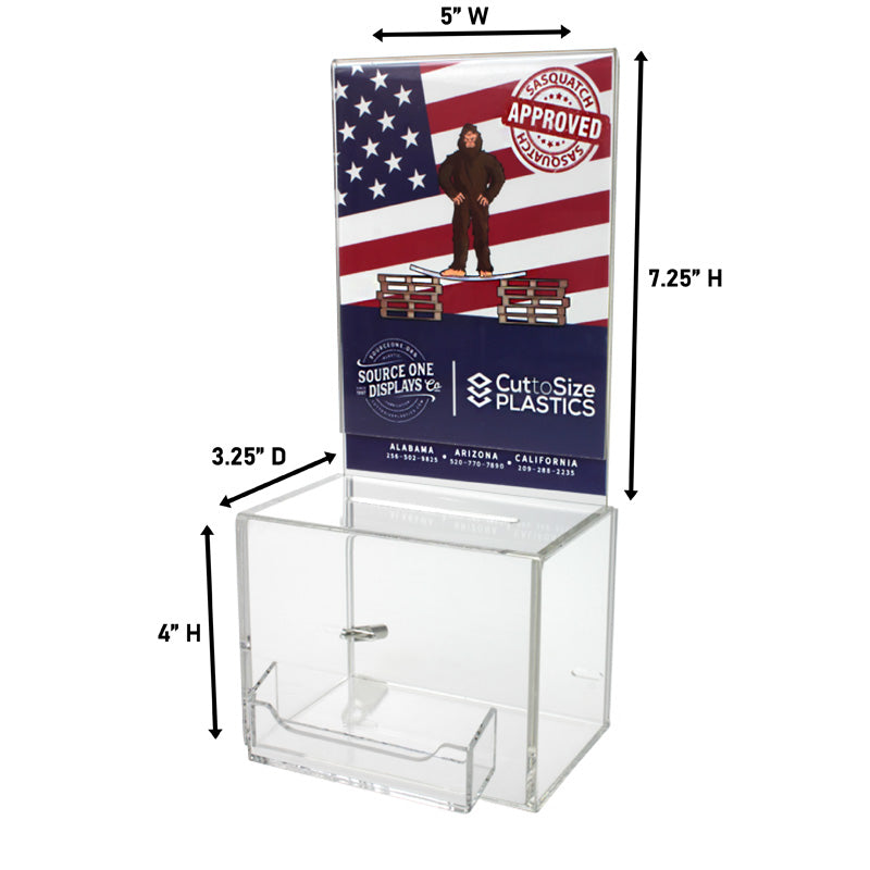 Small Oblong Donation Box with Business Card Holder