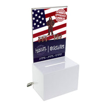 Load image into Gallery viewer, 5" Oblong Donation Box with Sign Holder