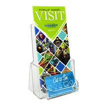 Load image into Gallery viewer, Premium Trifold Brochure Holder W/Business Card Pocket, 4&quot; x 9&quot;