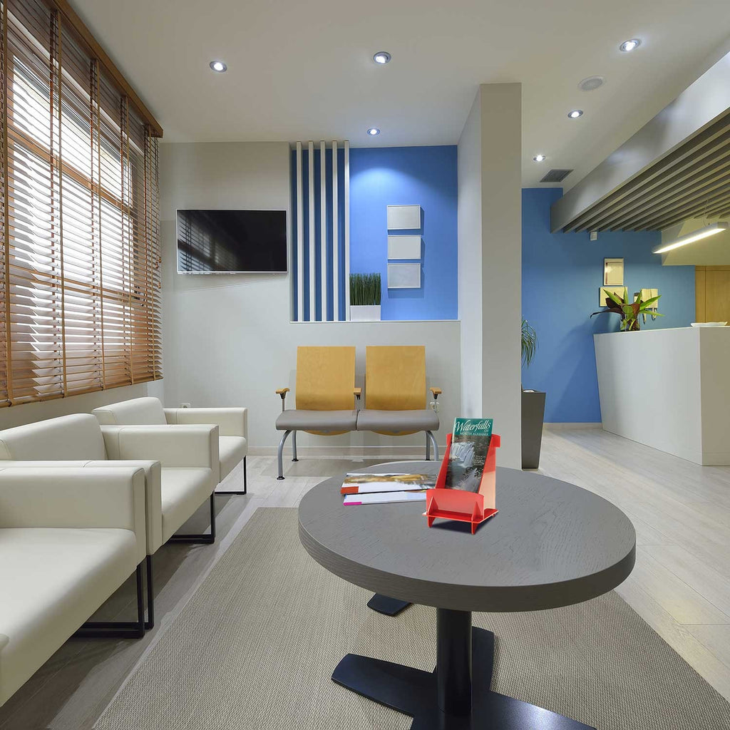 Colored Put-Together-Yourself Trifold Brochure Holder, 4" wide