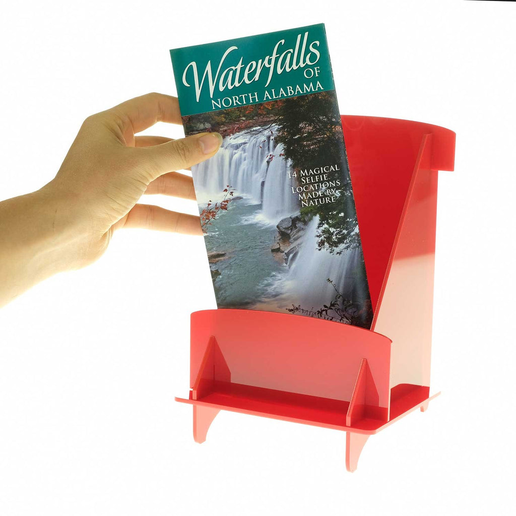 Colored Put-Together-Yourself Trifold Brochure Holder, 4" wide