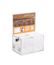Load image into Gallery viewer, Donation Box with Two Compartments, 8″ x 6″ Sign Holder