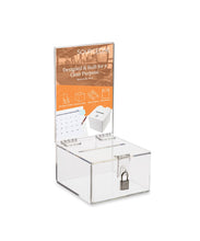 Load image into Gallery viewer, Charity Box with Hasp Lock, 5″x 7″ Sign Holder