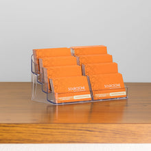 Load image into Gallery viewer, 8 Pocket Business Card Holder for Countertop, 4-Tier Clear