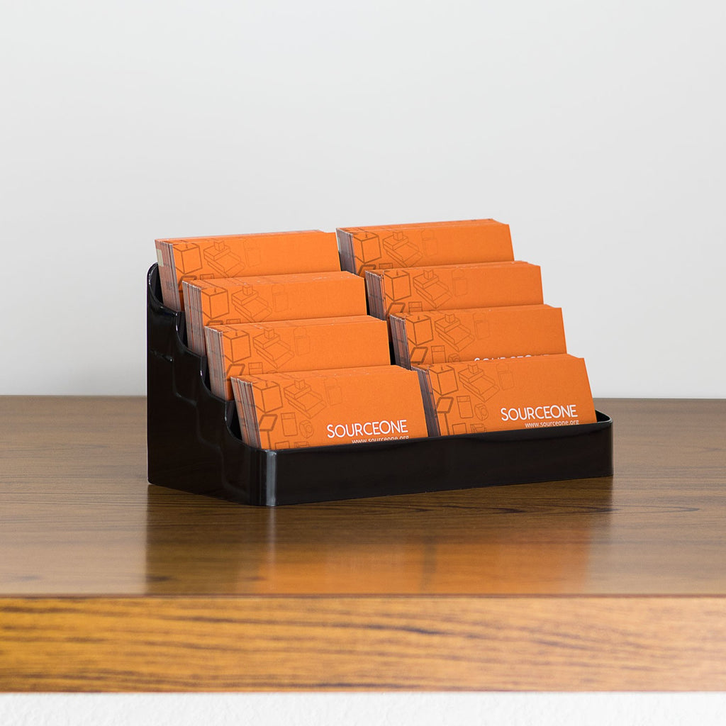 8 Pocket Business Card Holder for Countertop, 4-Tier Black