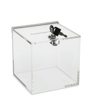 Load image into Gallery viewer, Donation or Ballot Box with Lock & Key in 6″, 8″, 10″, 12″