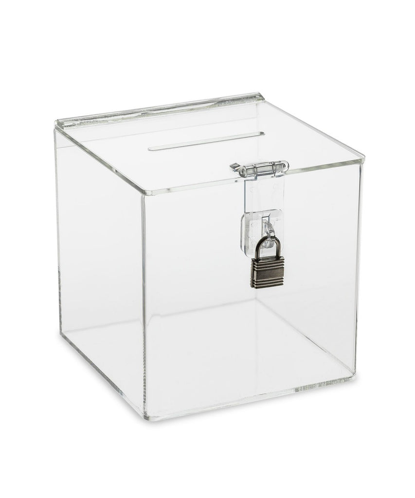 Donation or Ballot Box with Lock & Key in 6″, 8″, 10″, 12″