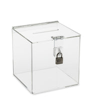 Load image into Gallery viewer, Donation or Ballot Box with Lock & Key in 6″, 8″, 10″, 12″