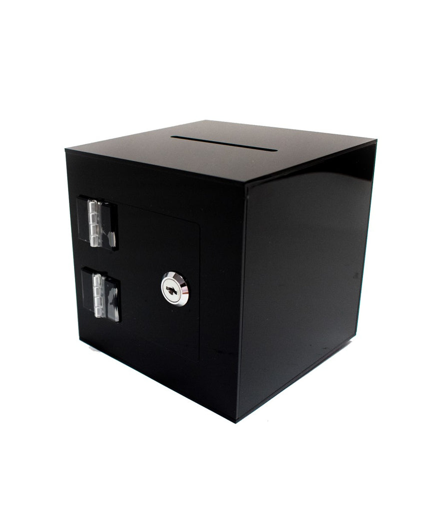 Rear Locking Door Donation Box or Ballot Box with Keys